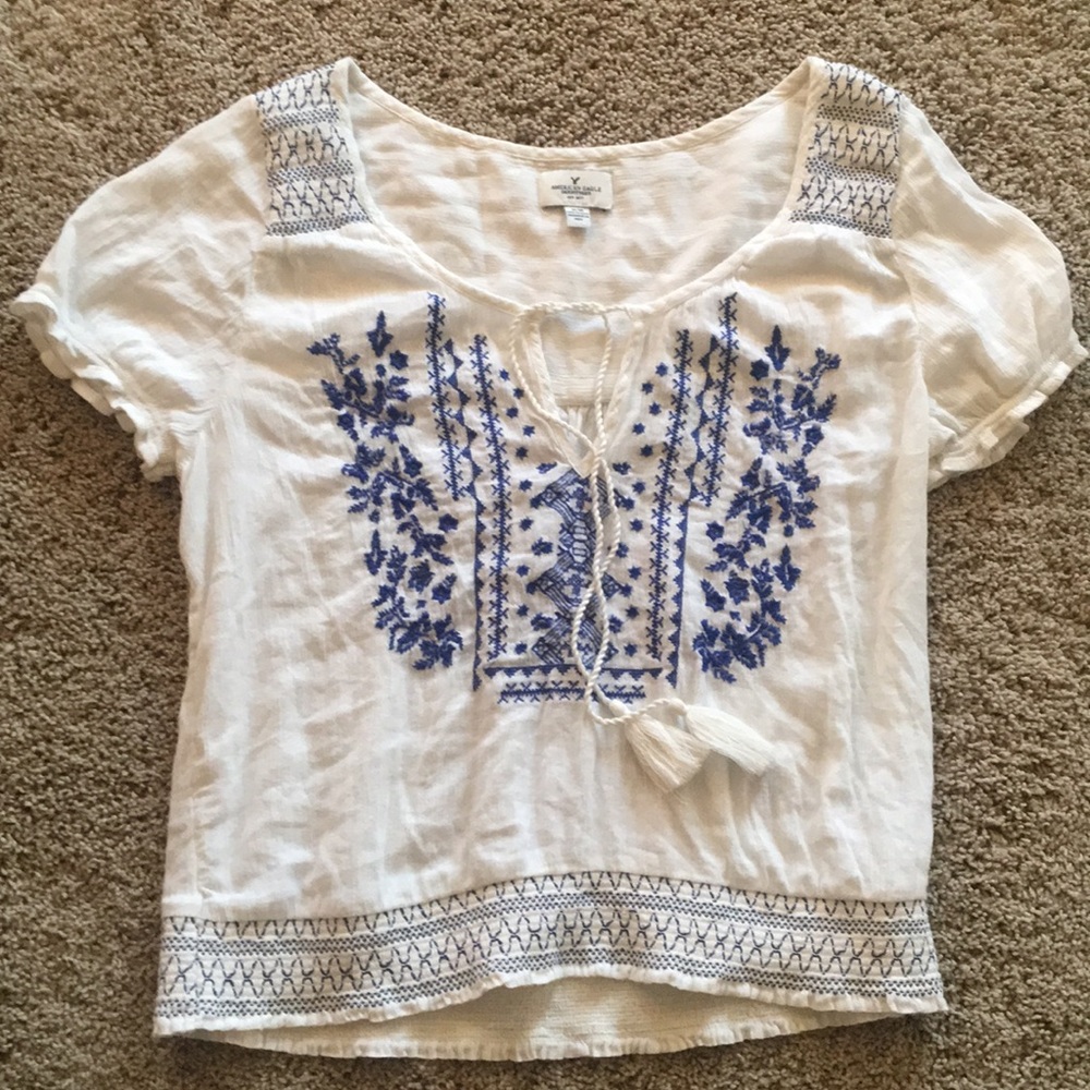 American Eagle Embroidered Top